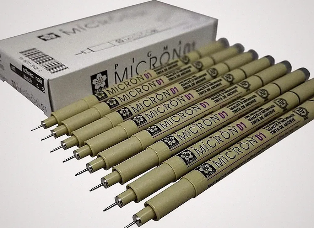 Archival Pigment Ink for Artist, Pen 01 Black Marker Felt Tip Pen, Sketch and Dr