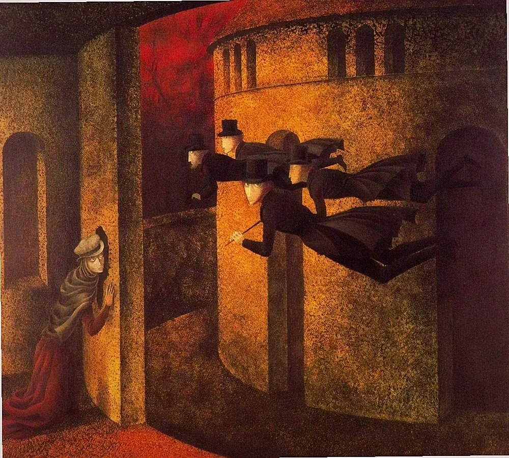 Bankers in Action : Remedios Varo : Archival Quality Art Print