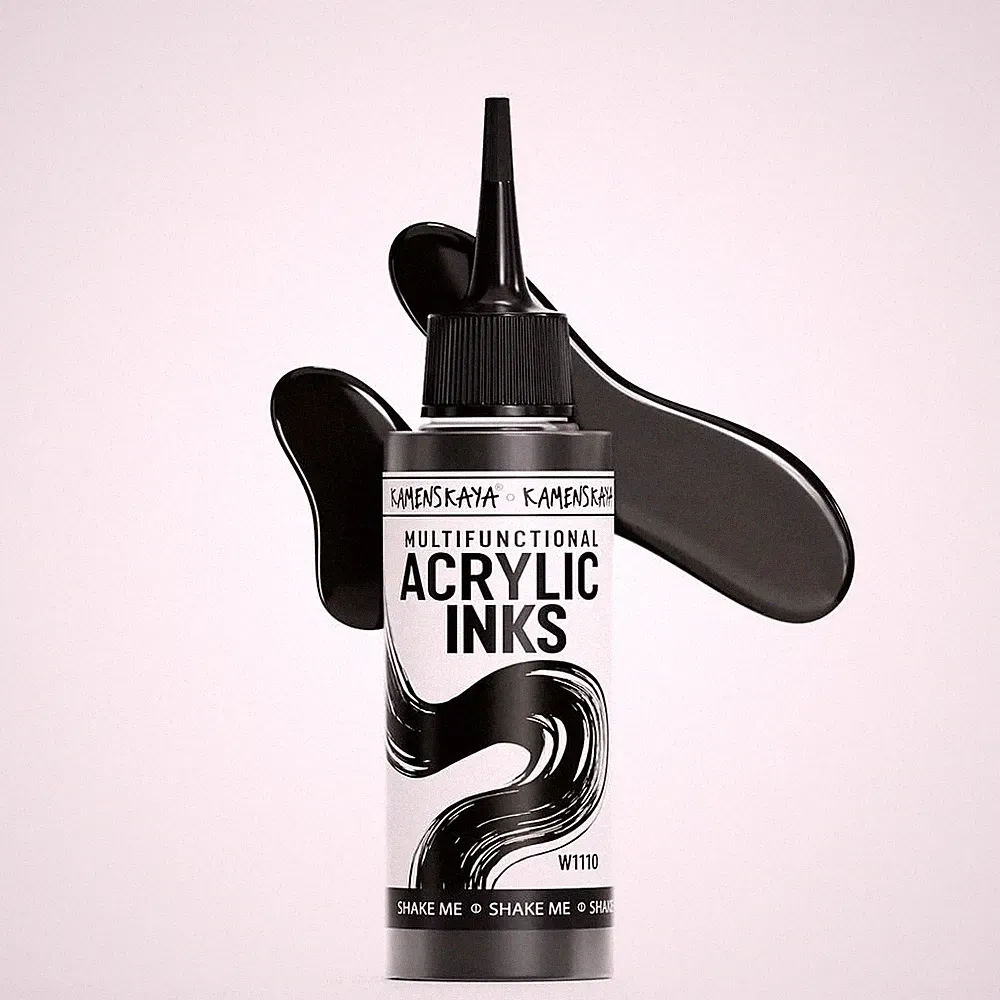 Black Acrylic Drawing Calligraphy Artists Archival Ink 100 ml 3.38 Fl Oz