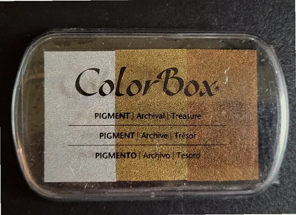 COLOR BOX Treasure Archival Pigment Ink Full Size Pad Set Silver Gold Bronze