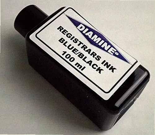 Diamine Registrar Bottled Ink for Fountain Pens in Blue / Black - 100 mL NEW