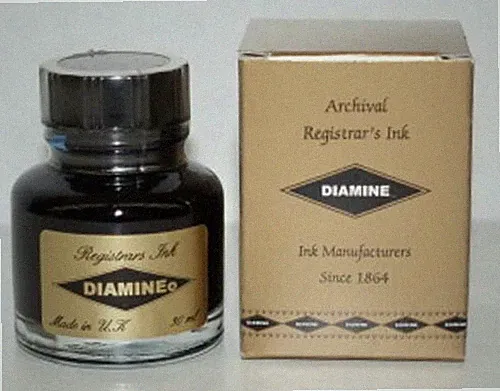 Diamine Registrars Ink Blue / Black Bottled Ink For Fountain Pens New 30 ml