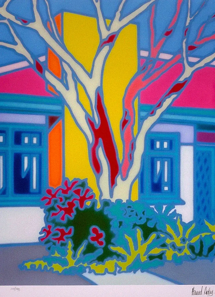 Howard Arkley : House with Native Tree : Archival Quality Art Print