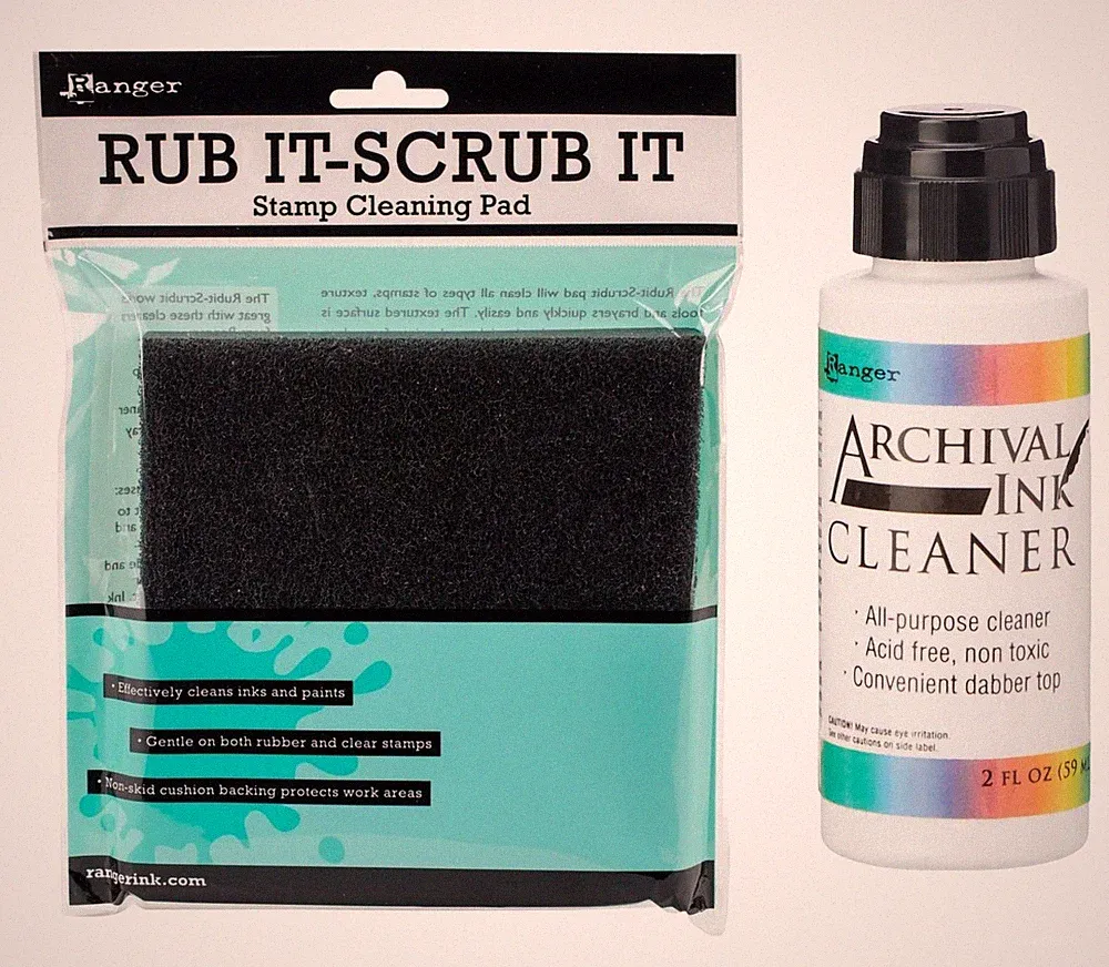 Ink Rub It Scrub it Pad and One 2 oz Bottle of Archival Ink Cleaner, Bundle o...