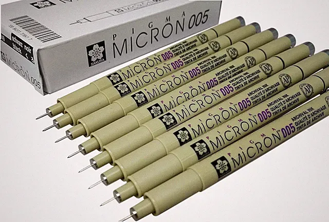 Pigma Micron Pen 005 Black Ink Marker Felt Tip Pen, Archival Pigment Ink, Fine P