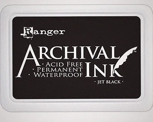 Ranger Archival Ink JET BLACK Permanent Ink Stamp Pad #3 JUMBO Size