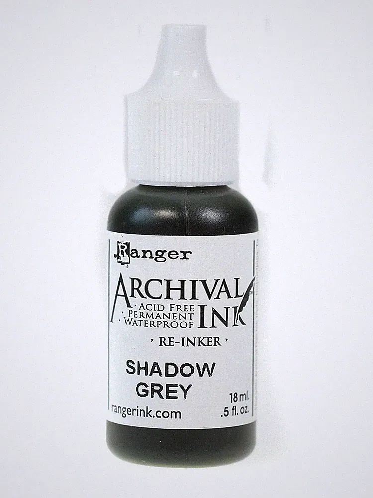 Ranger Archival Ink Shadow Grey re-Inker Bottle, 0.5 oz.