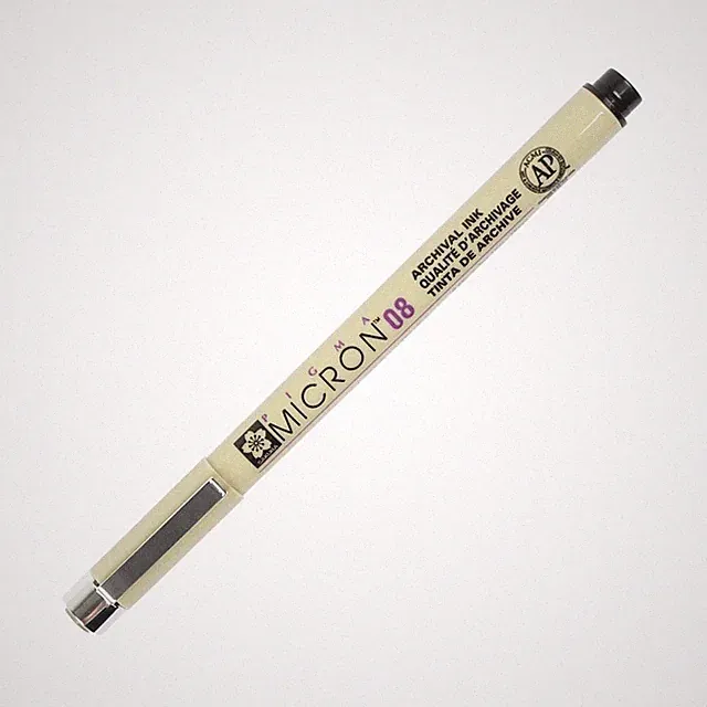 Sakura Pigma Micron 08 Black .50mm Pigment Ink Archival Quality Writing Instr...